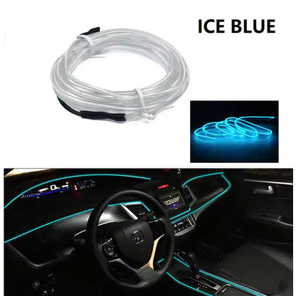3m/5m/10m Neon LED Car Interior Light Strip – Flexible EL Wire Ambient Decoration Lamp 12V
