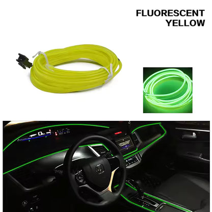 3m/5m/10m Neon LED Car Interior Light Strip – Flexible EL Wire Ambient Decoration Lamp 12V