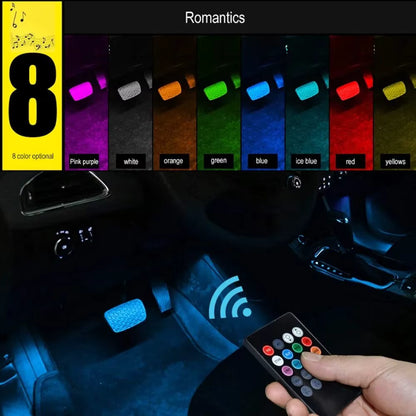 Universal RGB Car Ambient LED Lights – 8 Color Interior Atmosphere Strip for Cars, SUVs & 4x4s