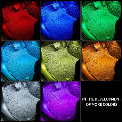 Universal RGB Car Ambient LED Lights – 8 Color Interior Atmosphere Strip for Cars, SUVs & 4x4s