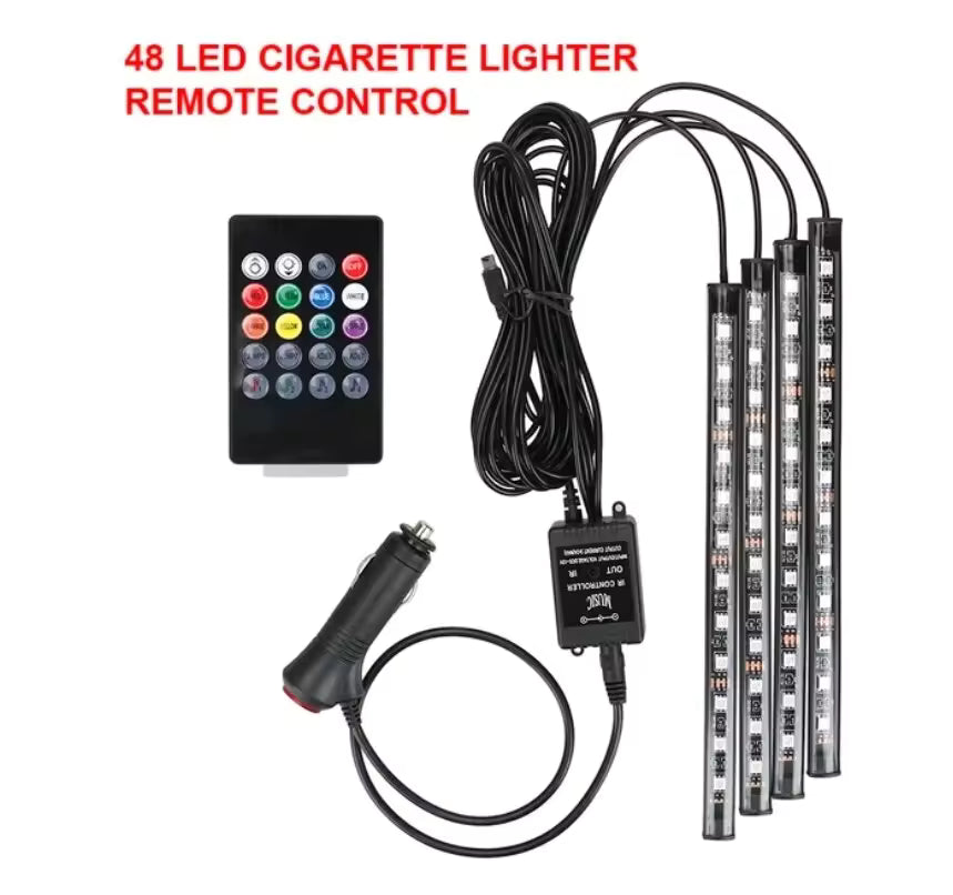 Universal RGB Car Ambient LED Lights – 8 Color Interior Atmosphere Strip for Cars, SUVs & 4x4s