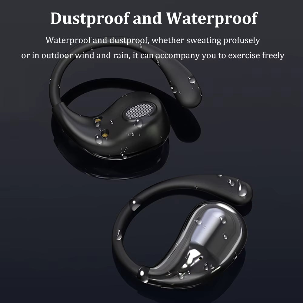 Bluetooth 5.4 TWS Ear Hook Wireless Earbuds HiFi Stereo Waterproof Headphones with LED Display