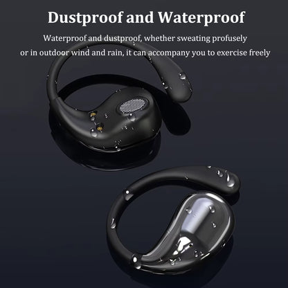Bluetooth 5.4 TWS Ear Hook Wireless Earbuds HiFi Stereo Waterproof Headphones with LED Display