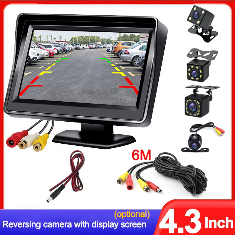 4.3" Rear View Camera Monitor – Easy Install Car Parking & Reversing Camera System