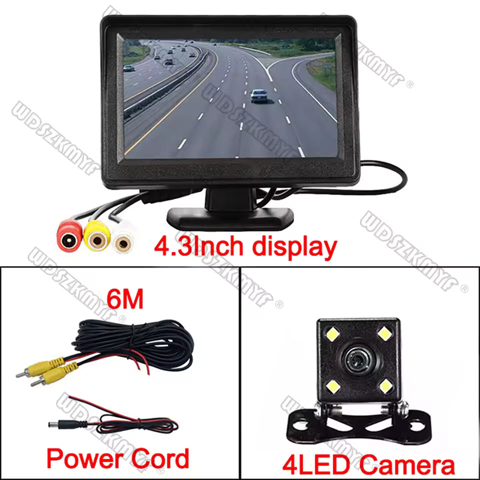 4.3" Rear View Camera Monitor – Easy Install Car Parking & Reversing Camera System