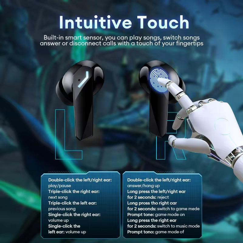 Lenovo XT53 Wireless Bluetooth 5.4 Earbuds with LED Display, Waterproof Design & Low Latency Gaming Mode