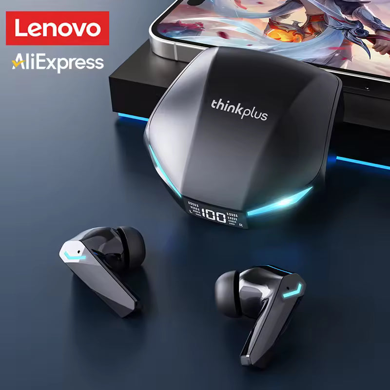 Lenovo XT53 Wireless Bluetooth 5.4 Earbuds with LED Display, Waterproof Design & Low Latency Gaming Mode
