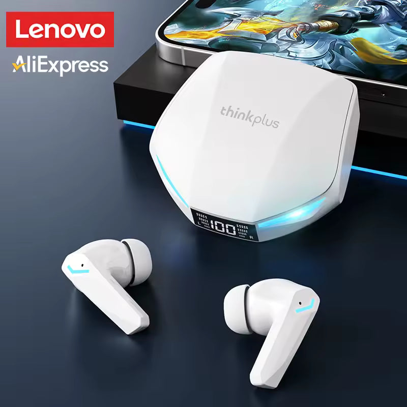 Lenovo XT53 Wireless Bluetooth 5.4 Earbuds with LED Display, Waterproof Design & Low Latency Gaming Mode