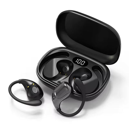 Bluetooth 5.4 TWS Ear Hook Wireless Earbuds HiFi Stereo Waterproof Headphones with LED Display