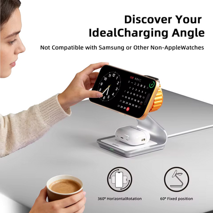 Bonola 3-in-1 Magnetic Wireless Charger 30W for iPhone, Apple Watch & AirPods Pro