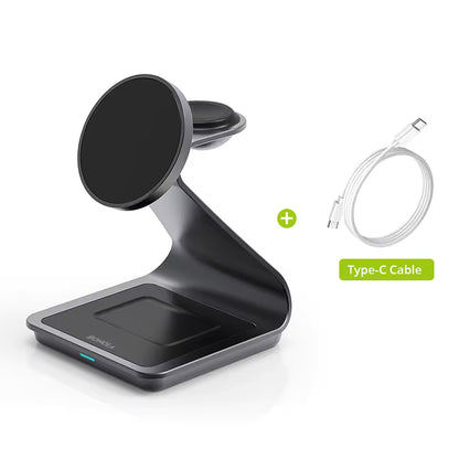 Bonola 3-in-1 Magnetic Wireless Charger 30W for iPhone, Apple Watch & AirPods Pro