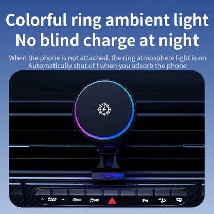 Magnetic Wireless Car Charger with Ice Cooling for iPhone 17/16/15/14/13 Pro Max MagSafe Car Mount