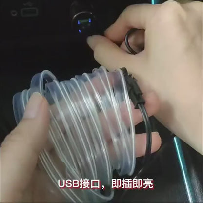 3m/5m/10m Neon LED Car Interior Light Strip – Flexible EL Wire Ambient Decoration Lamp 12V